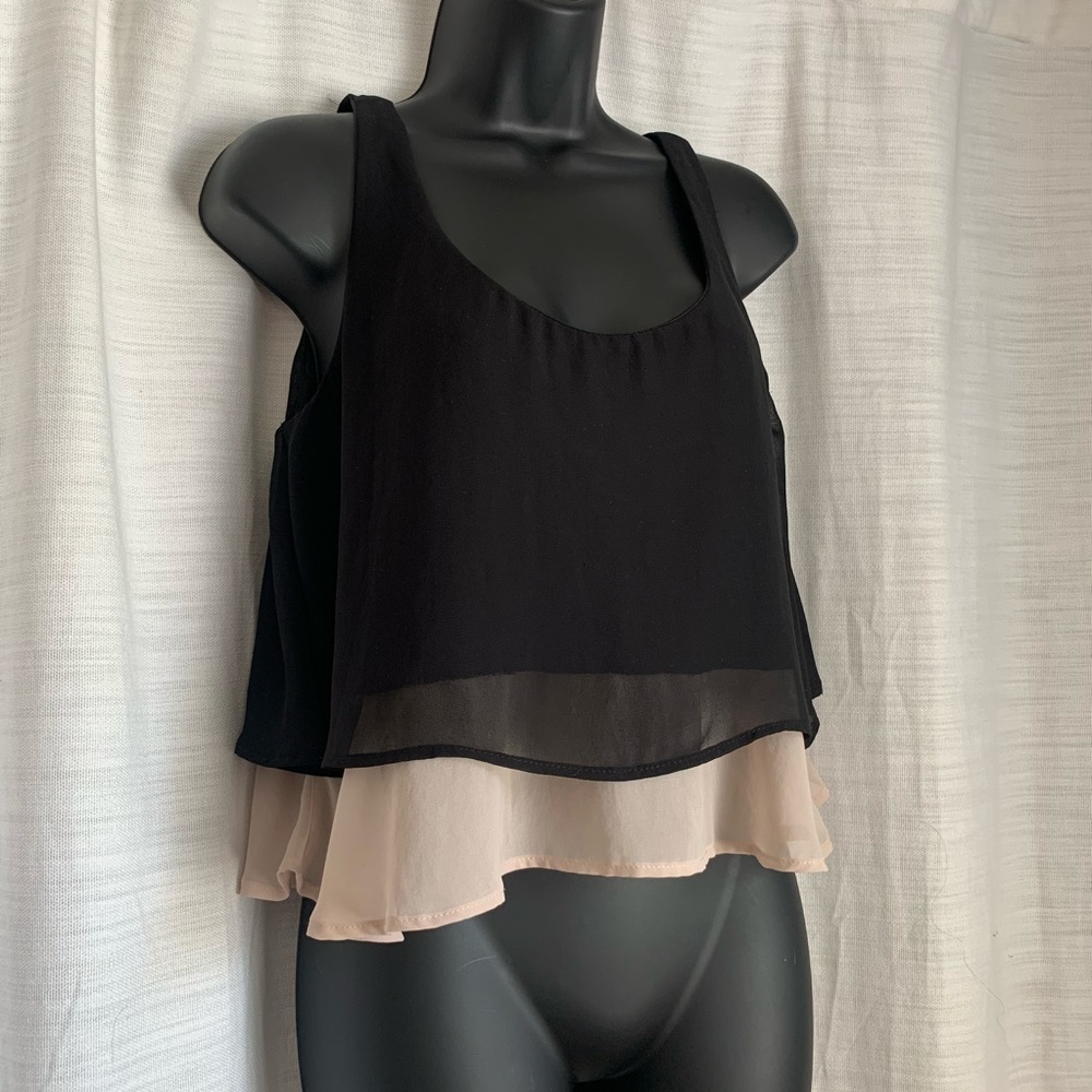 Flowy Chiffon Layered Crop Top